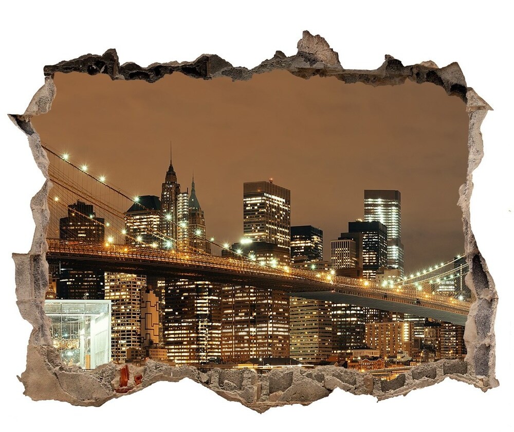 Wallmuralia.pl Fototapeta dziura na ścianę 3d Manhattan Nowy Jork