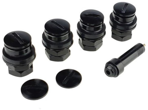 Komplet wentyli ukrytych Carbonado 11,5 mm czarne 4 szt