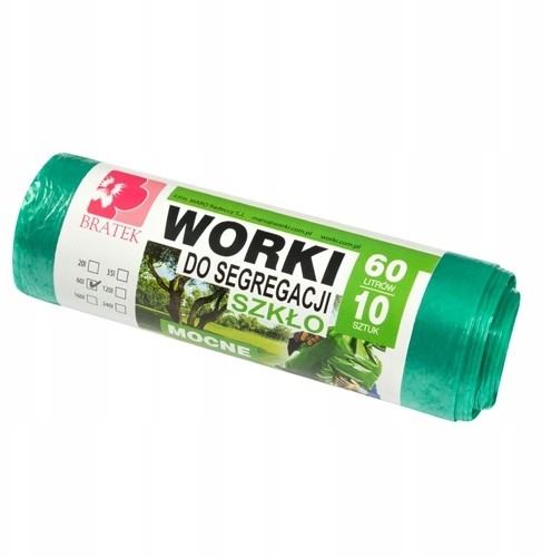 Worki do segregacji Szkło 60L 10 szt., mocne