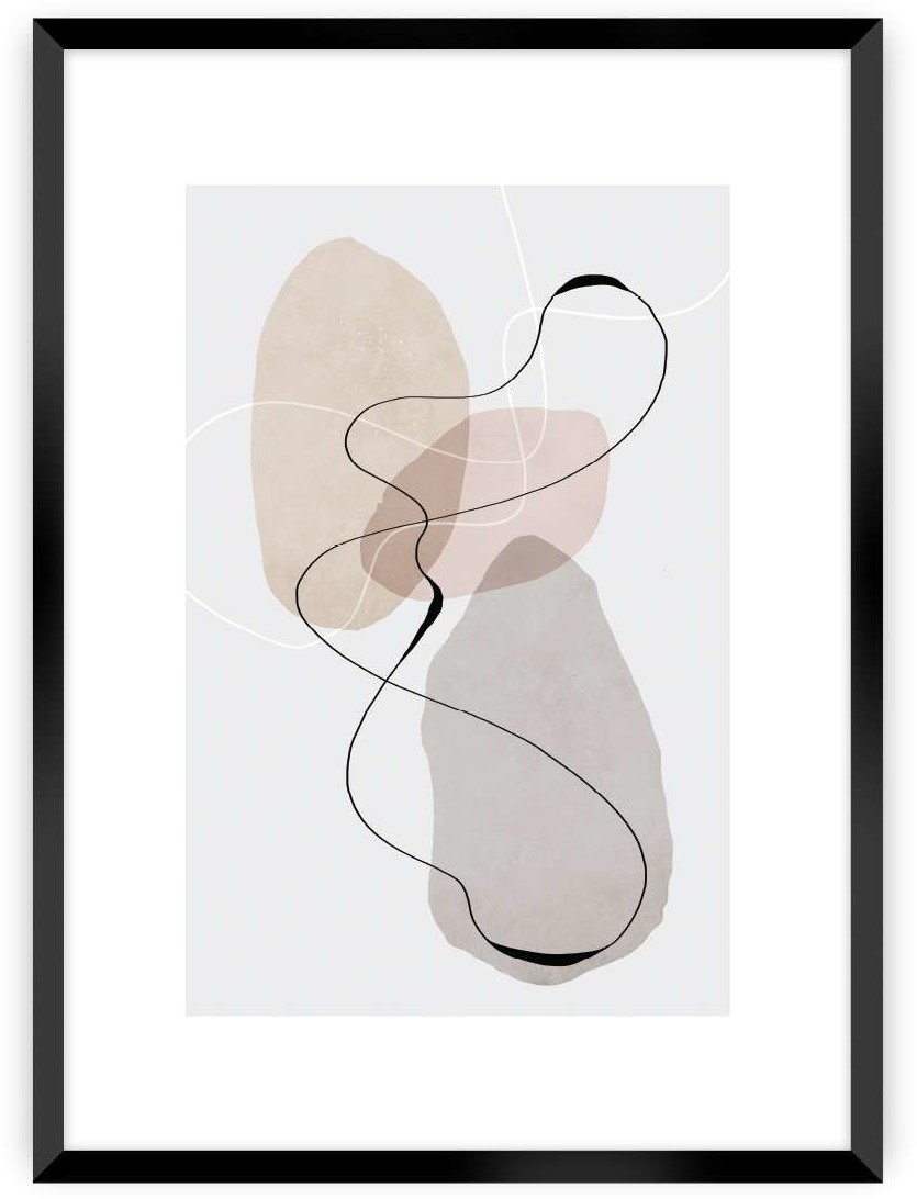 Dekoria Plakat Abstract Lines I 21 x 30 cm Ramka Czarna 218C-000-52