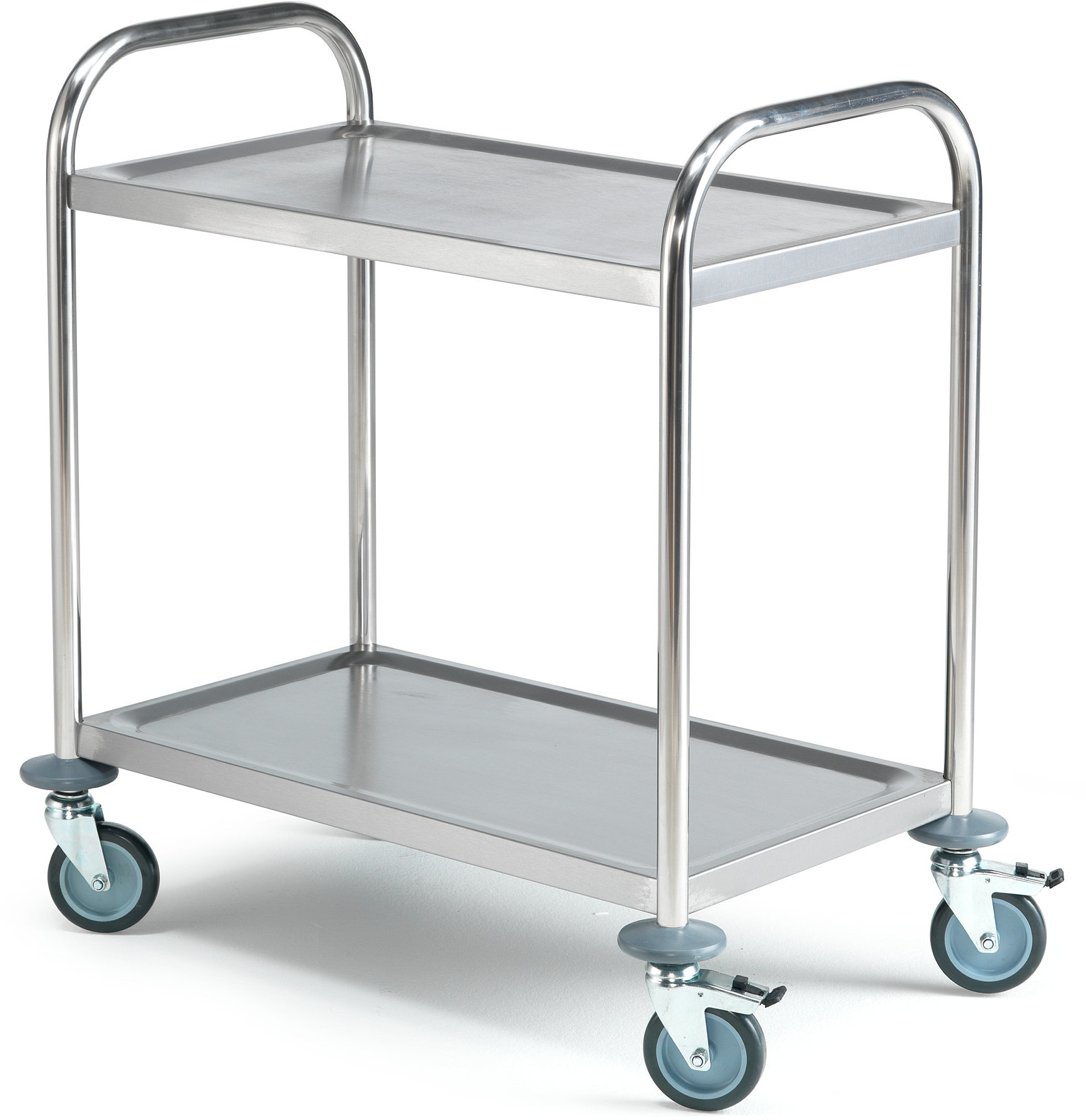 AJ Wózki ze stali nierdzewnej z 2 półkami 20531
