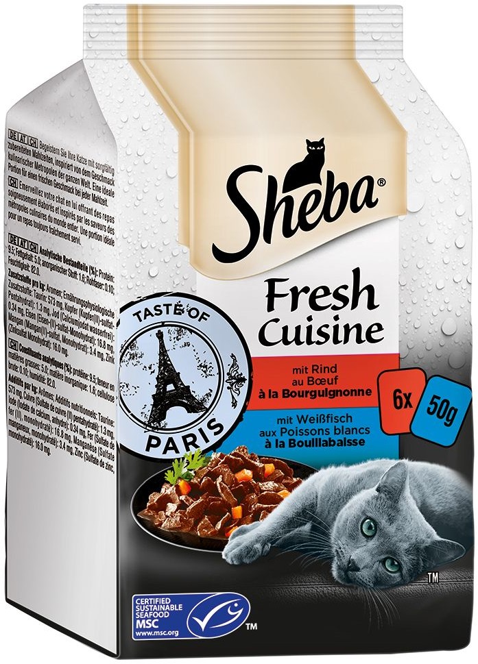 Sheba Fresh Cuisine, 6 x 50 g - Taste of Paris: Wołowina i ryba biała