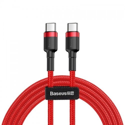 Baseus Kabel USB-C do USB-C PD Cafule PD 2.0 QC 3.0 60W 2m czerwony)