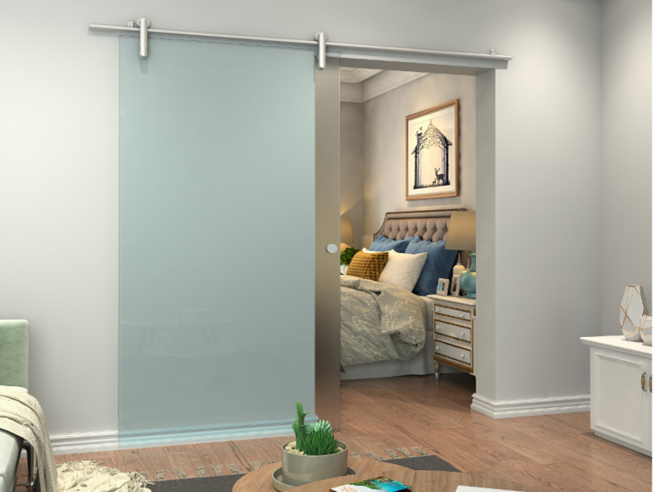 Vente-Unique Naścienne drzwi przesuwne CLEAVER 205 × 93 cm (wys. × szer.) szkło hartowane