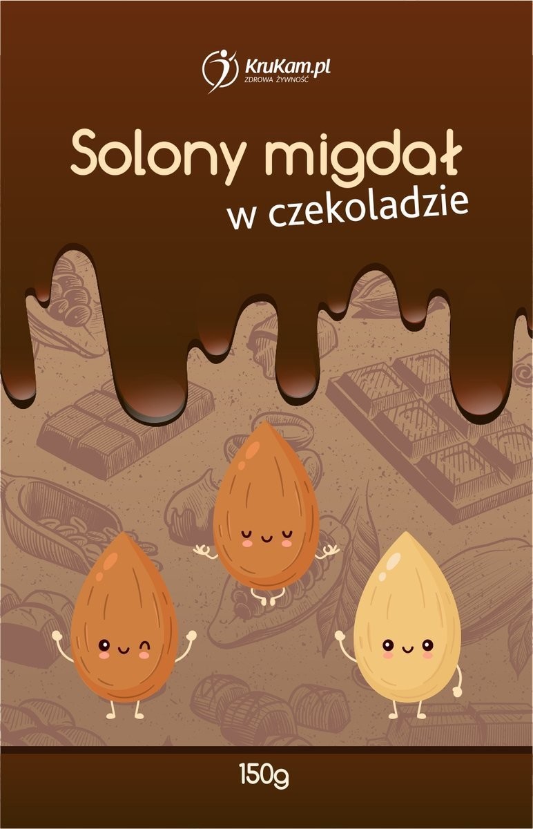 KruKam Solony migdał w czekoladzie bez dodatku cukru 150g