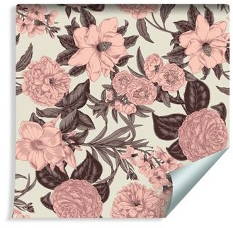 Muralo Tapeta Pastelowe Kwiaty w Stylu Vintage 183972038 T_F_10mx53_W_183972038_A