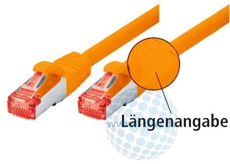 Tecline 71525 A Category 6 Ethernet z wąską zabezpieczenie przed zagięciem kabla (25,0 m) Pomarańczowy 4048889026755