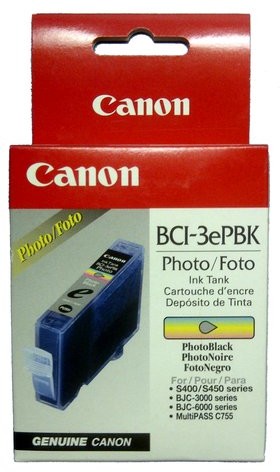 Canon Wyprzedaż Wkład atramentowy Canon BCI-3EPBK photo czarny black [ BJC-3000 BJC-6000 ] pudełko zastępcze oryginalny airbag/folia 4485A002_BP_wyp