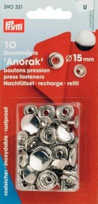 Prym zatrzaski 'Anorak' dodatkowe zszywki PRYM_390321