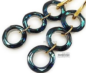 Arande SWAROVSKI piękny komplet BLUE RINGS ZŁOTE SREBRO 1915186297
