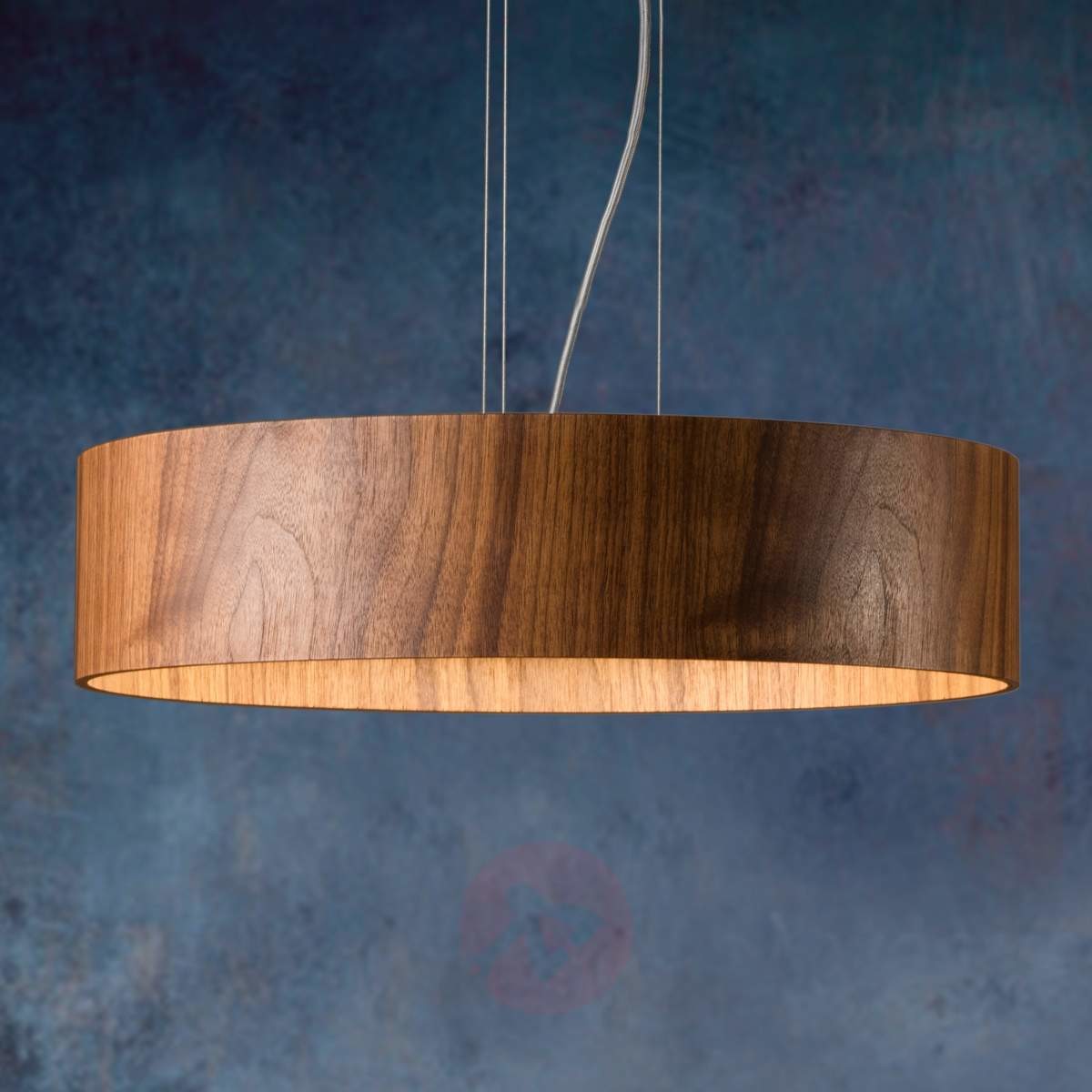 Domus Lampa wisząca Lara Wood z LED, drewno orzechowe