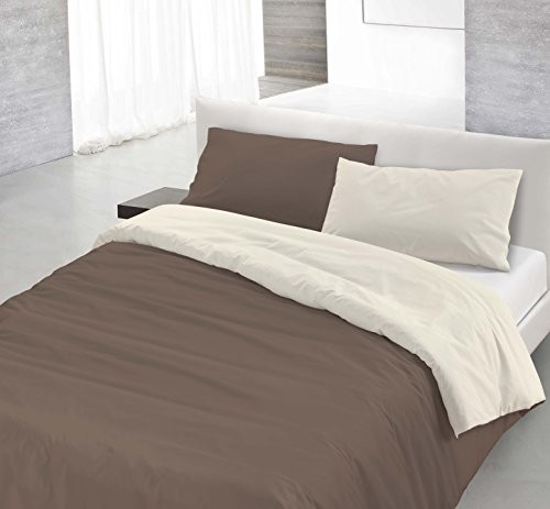 Italian Bed Linen 8058575000019 zestaw pościeli z zamkiem na kołdrę i poszewki na poduszkę, jednokolorowy, dwustronna, 100% bawełna 8058575000385
