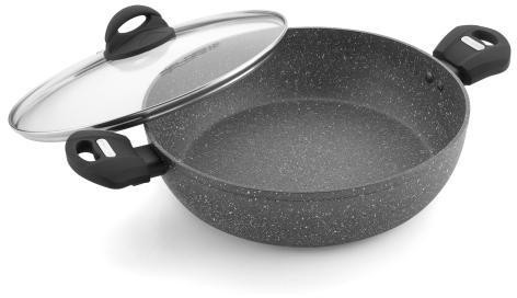 Florina Garnek aluminiowy Niski Lava z pokrywką 28 x 7,5 cm szary Oficjalny sklep producenta + wysyłka 24 h 1G0500