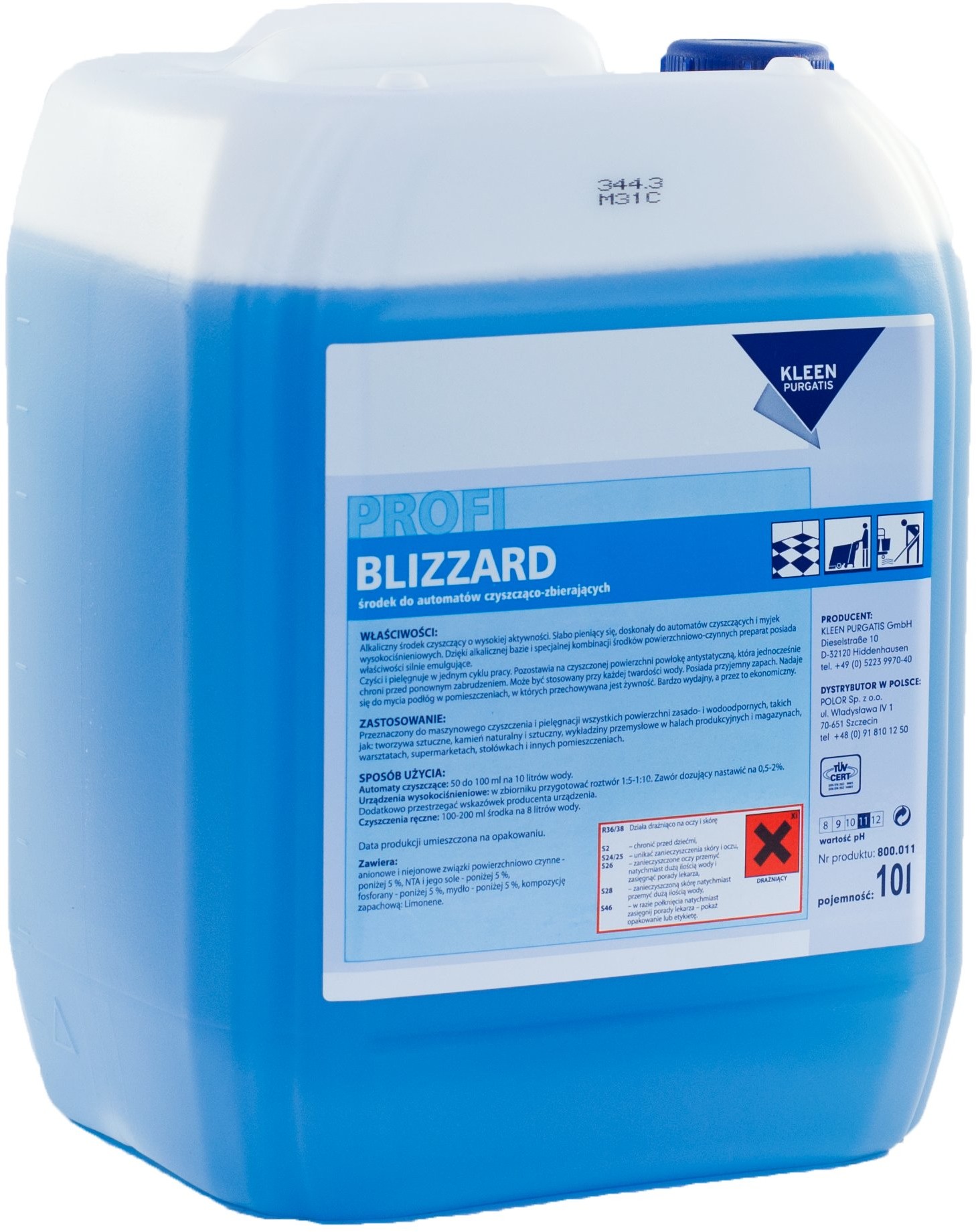 Kleen Purgatis PURGATIS BLIZZARD PICCOMAT 10 l. profesjonalny koncentrat do automatów czyszczących BLIZZARD/PICCOMAT 10 l.