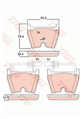 TRW Zestaw klocków hamulcowych, hamulce tarczowe GDB1688