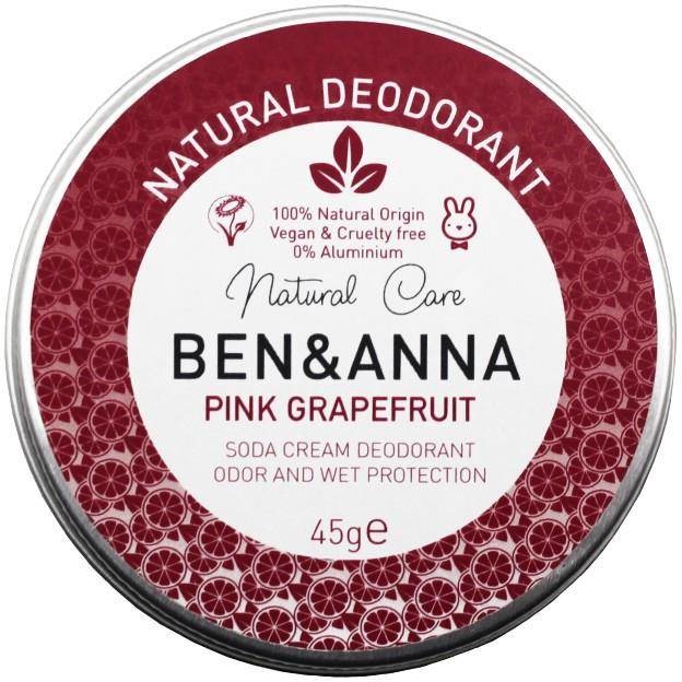 Ben&Anna Natural Deodorant naturalny dezodorant w kremie w aluminiowej puszce Pink Grapefruit 45g