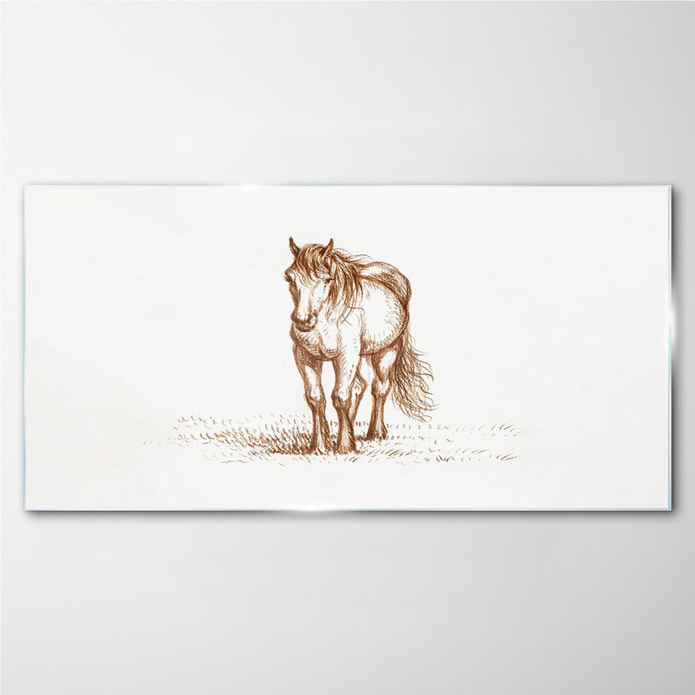 PL Coloray Obraz na Szkle Rysunek Zwierzę Koń 120x60cm