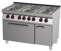 RedFox SPT 70/120 21 GE Kuchnia gazowa z piek elektr GN 2/1 | SPT-70/120-21-GE