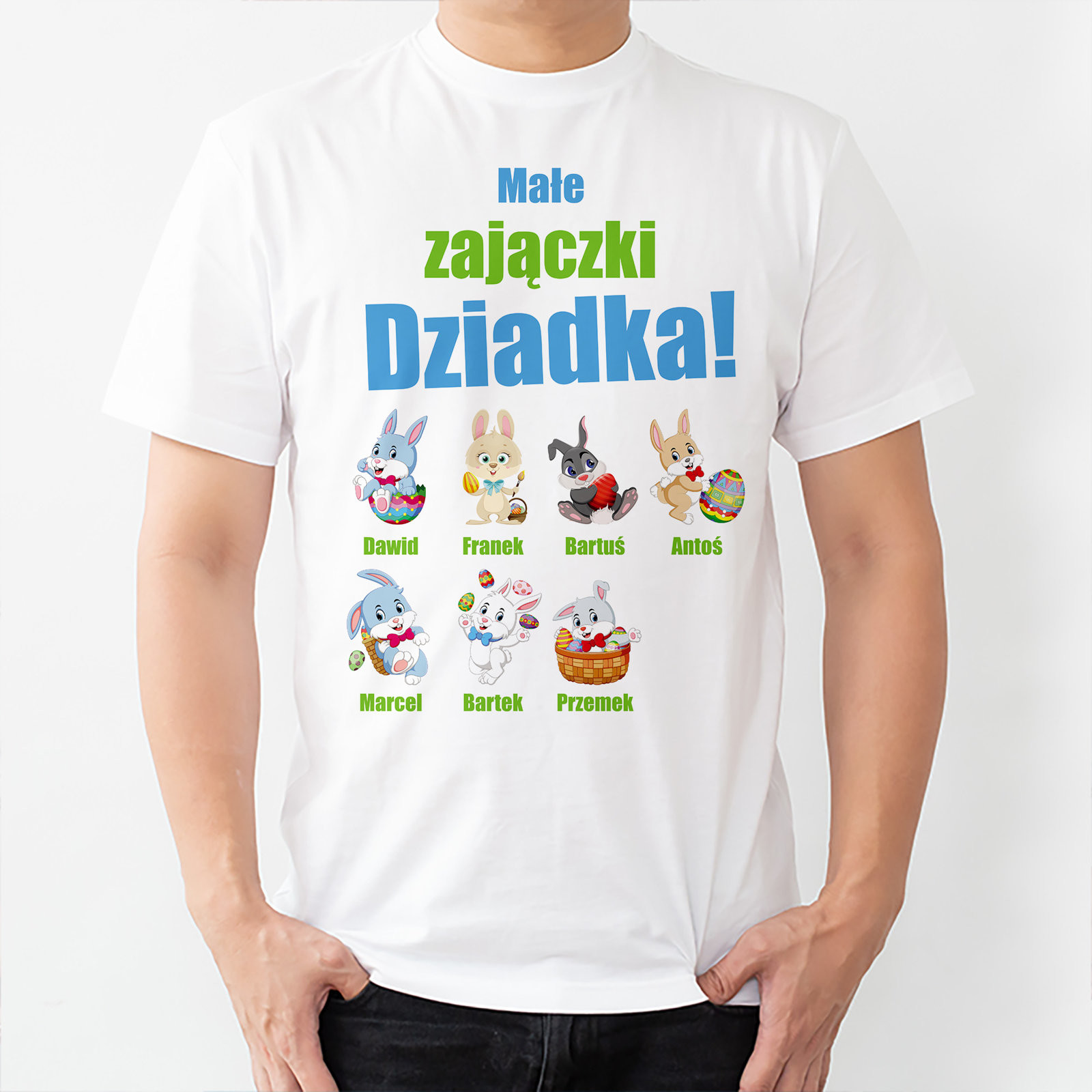Poczpol Małe zajączki dziadka - koszulka męska 43073-A