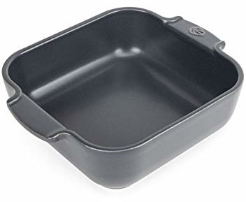 Peugeot Appolia kwadratowa forma do zapiekania z uchwytami, ceramika, łupek / szary, 6 x 21 x 21 cm, pojemność: ok. 1 l, 60220