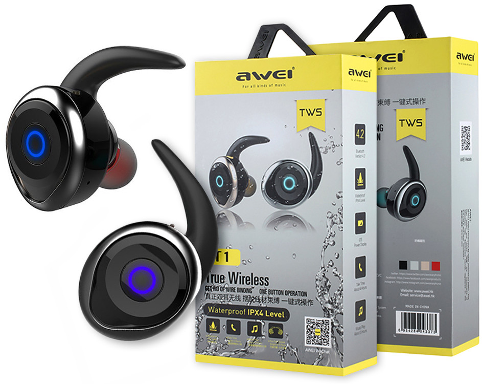 Hifiman Słuchawki Douszne Bluetooth 4.2 - Awei T1 Tws IPX4
