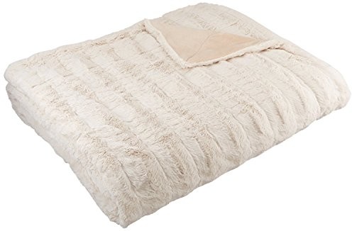 AmazonBasics narzuta ze sztucznego futra, 150 x 200 cm, 150 x 200 cm TEX-faux_fur_blanket_ivory
