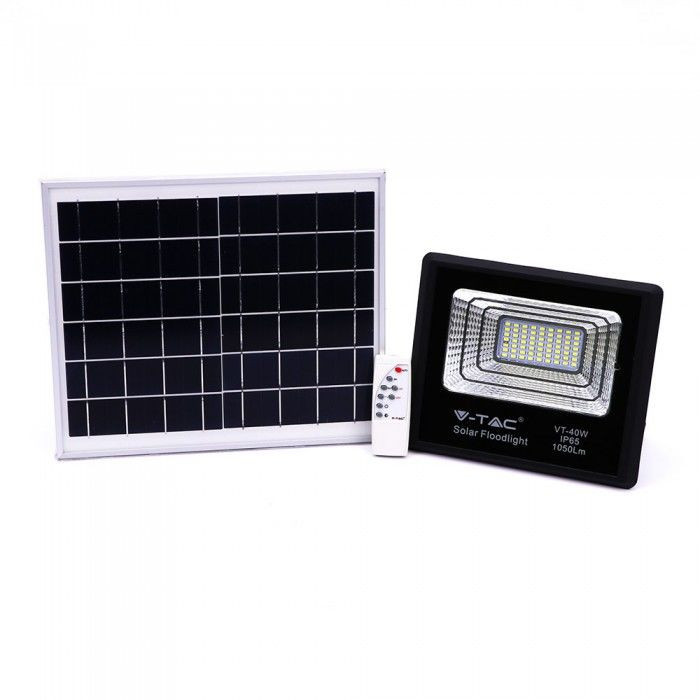 V-TAC Naświetlacz LED z panelem solarnym 16W barwa neutralna V-TAC VT-40W