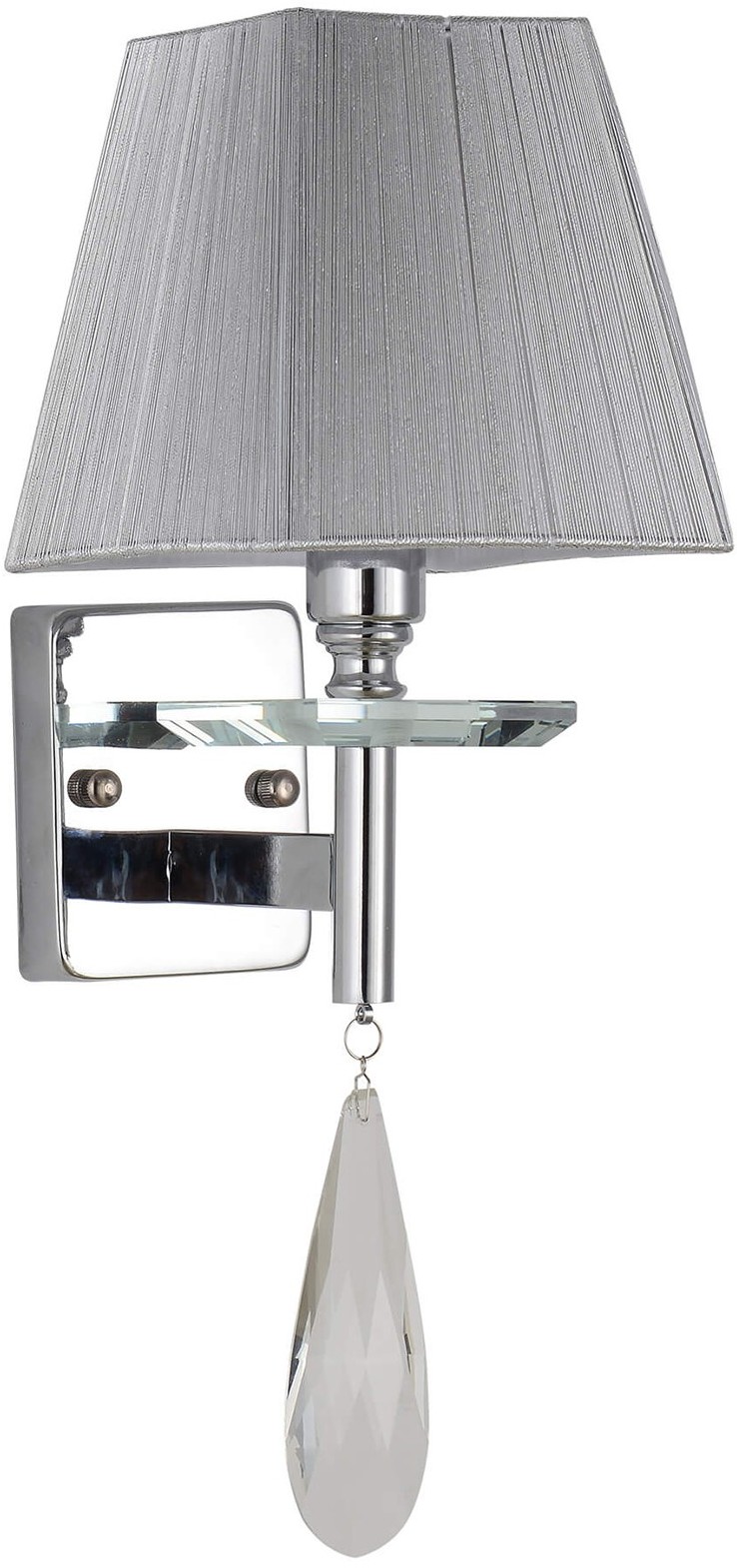 Lumina Deco LAMPA ŚCIENNA KINKIET KLASYCZNY KRYSZTAŁOWY CHROMOWANY VALENTINA W1 LDW 1240-1 (CHR)