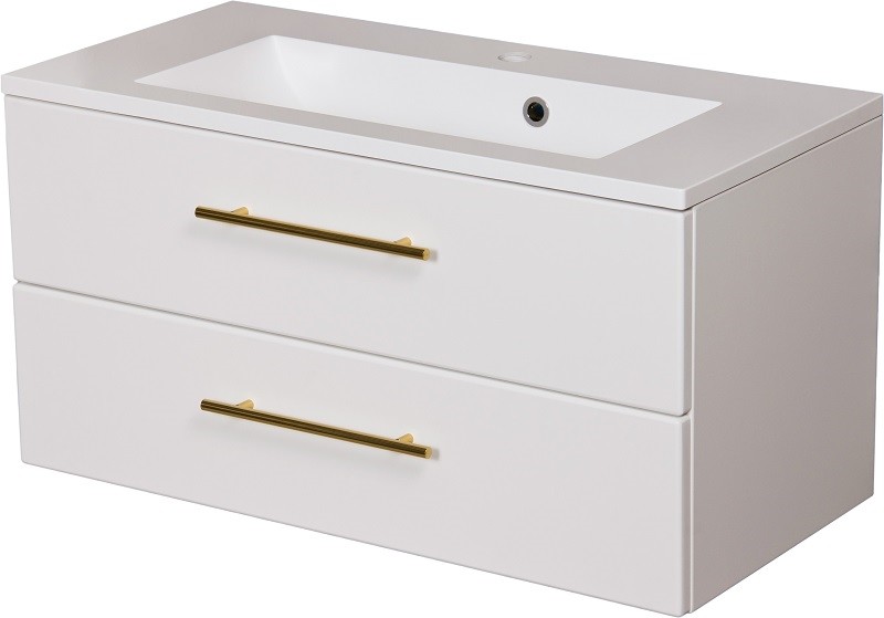 Gante Szafka wisząca z umywalką biały mat 100 cm Belli Gold BEL-B-U100/39/2+KIDDY-100