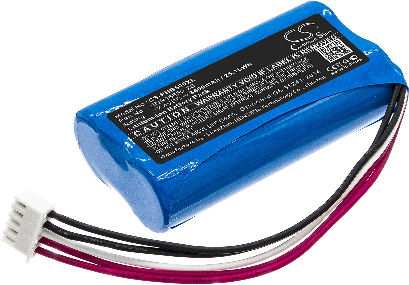 Фото - Зарядка для акумуляторної батарейки CameronSino Philips ShoqBox SB500M / INR18650-2S 3400mAh 25.16Wh Li-Ion 7.4V (Cameron 