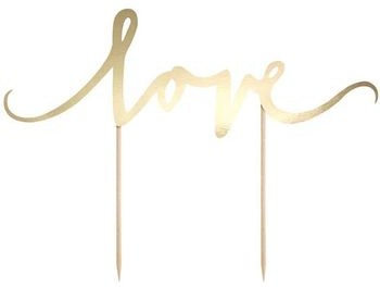 PartyDeco Dekoracja na tort papierowa "Love" 17 cm KPT1-019