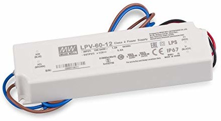 Zasilacz LED transformator sieciowy impulsowy Mean Well LPV-60 12, 12 V/5 A/60 W transformator LED do oświetlenia LED IP67 (LPV-60-12)
