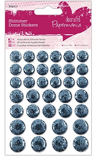 Docrafts Papermania Shimmer Dome Bling stickers 36/PKG-Light Blue PM805912