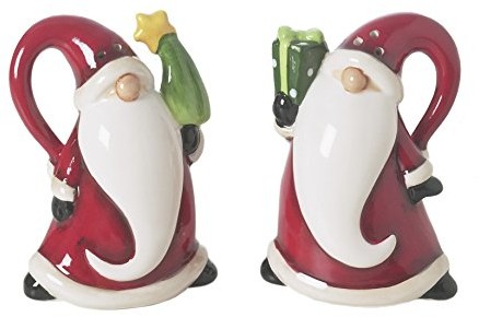 Excelsa Santa Claus solniczka i pieprzniczka, ceramika, czerwony, 6 x 4.5 x 8 cm 43251