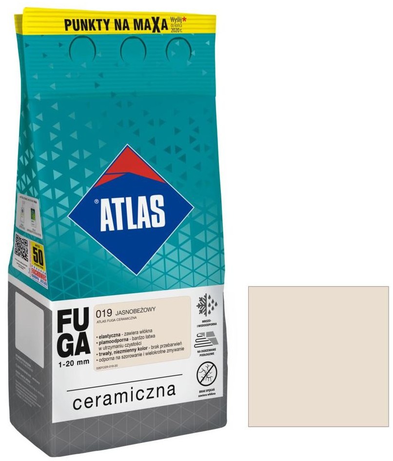 Atlas Fuga ceramiczna 019 jasnobeżowy 5 kg