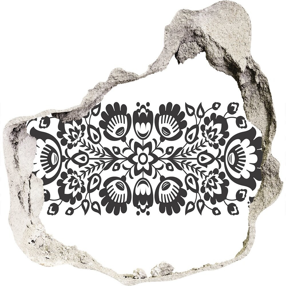 Wallmuralia.pl Dziura 3d fototapeta naklejka Ludowe kwiaty