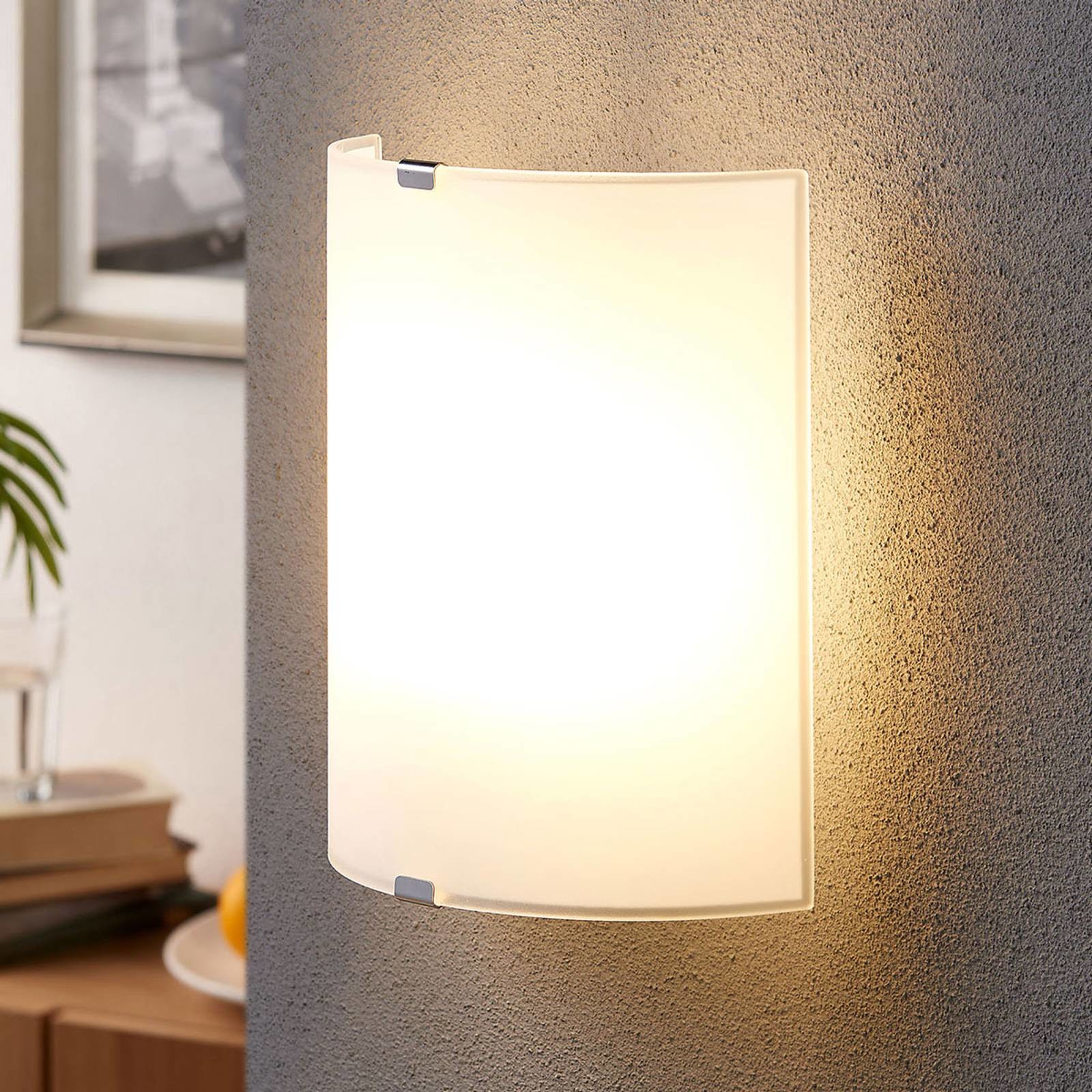 LINDBY Prosta szklana lampa ścienna Phil