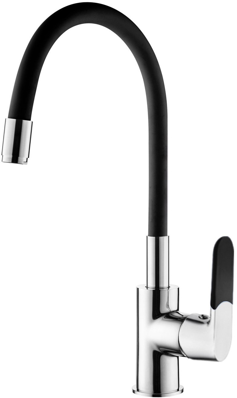 Invena Bateria kuchenna Samba z ruchomą wylewką czarna