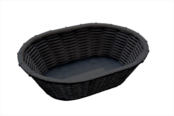 APS Koszyk owalny do chleba lub owoców 230x170x65 mm, czarny | Wicker Look 40216