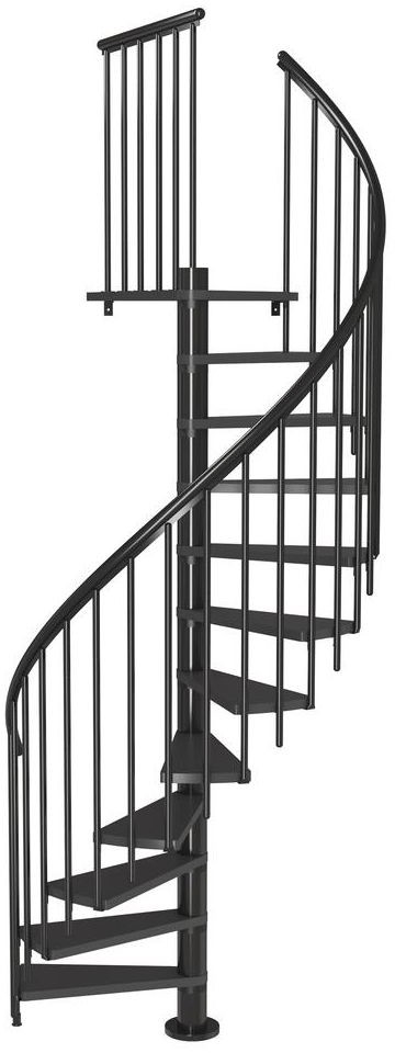DOLLE Schody spiralne CALGARY z dodatkowymi tralkami 140 cm Antracyt DOLLE