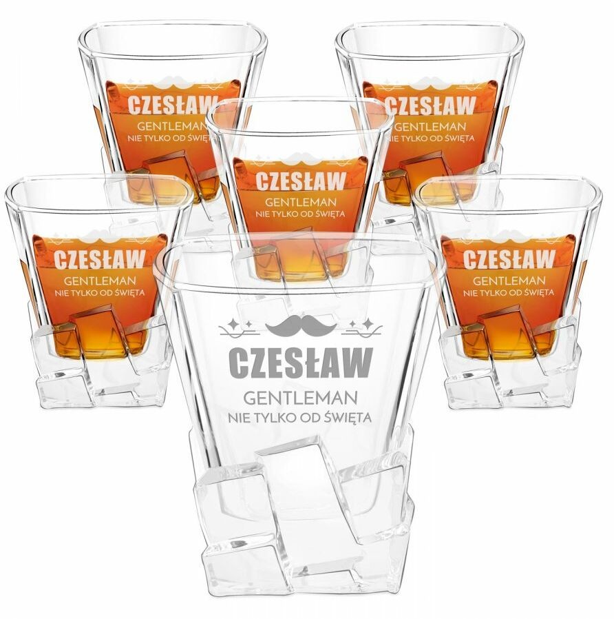 Murrano Szklanki do whisky x6 z grawerem dla gentlemana na święta 6xSZIB-009