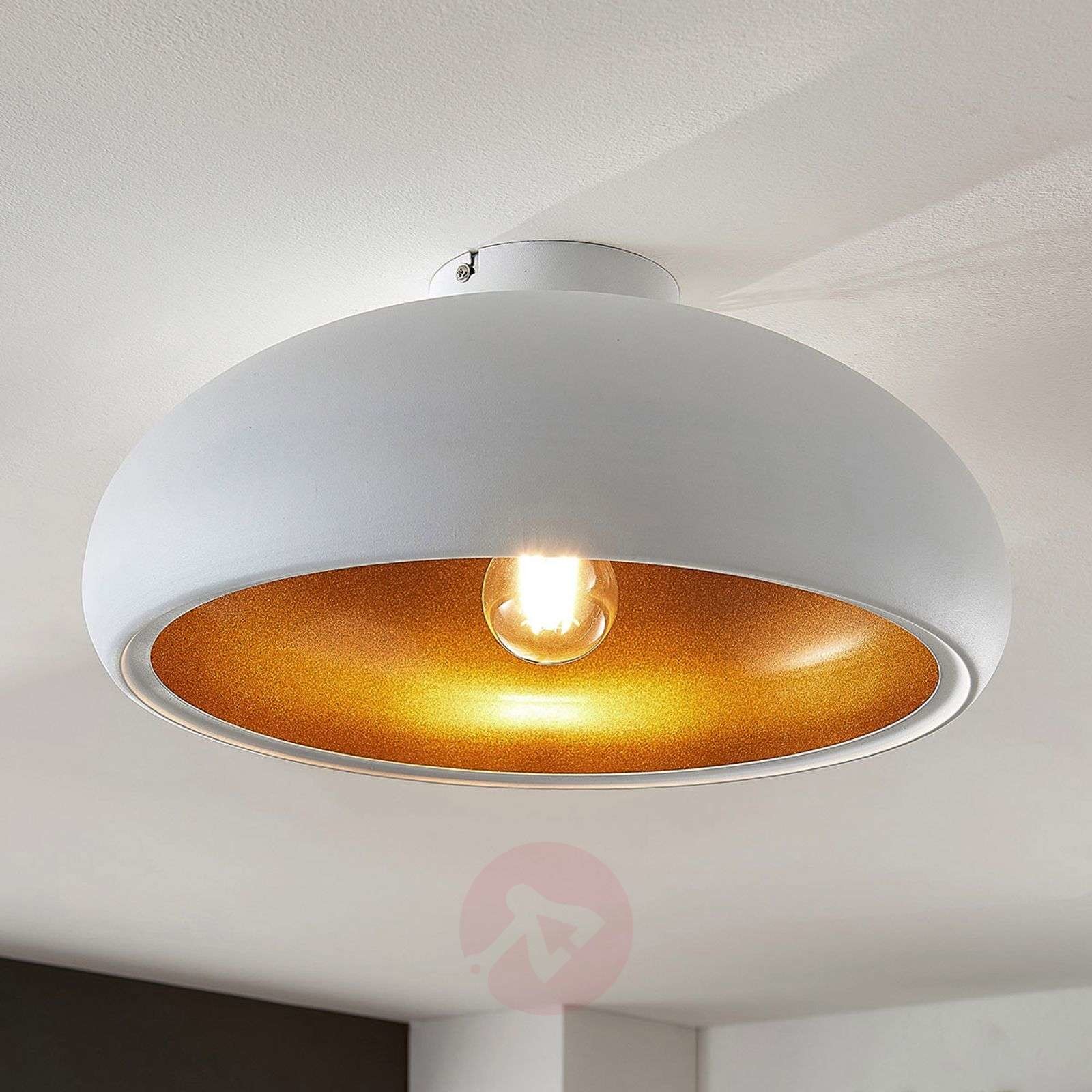 Lindby Moderne hanglamp wit met goud - Gerwina