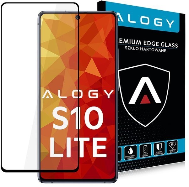 Alogy Szkło Full Glue case friendly do Samsung Galaxy S10 Lite czarne 8599X1