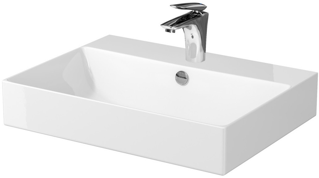 Cersanit Laufen Kartell Umywalka wisząca 46x28x12 cm z otworem na baterię biała H8153350001111 H1086