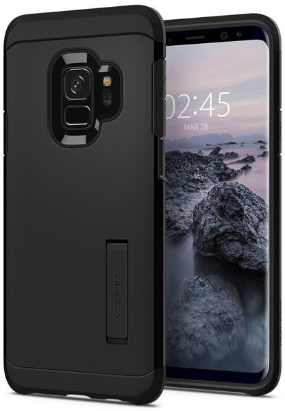 Spigen Etui Tough Armor Galaxy S9 Black + 3x Folia Ringke ID 031485