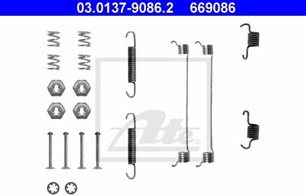 ATE ZESTAW INSTALACYJNY SZCZĘK 03.0137-9086.2 CITROEN XSARA 1.4I 1.6I 1.8I 1.9D 97-00 RENAULT CLIO I 1.1 1.2 91-98