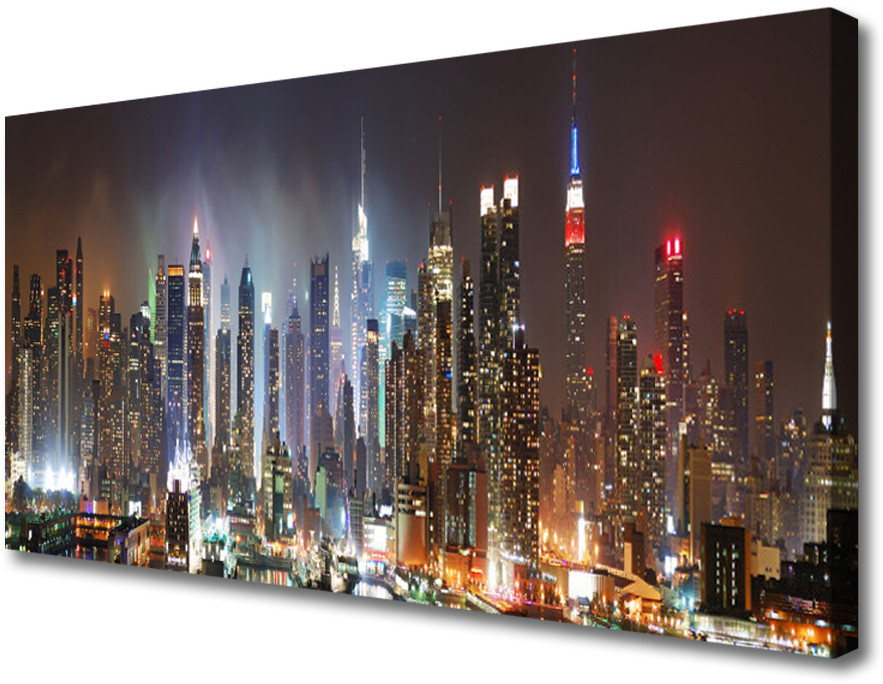 PL Tulup Obraz Canvas Nocne Miasto Nowy Jork 125x50cm
