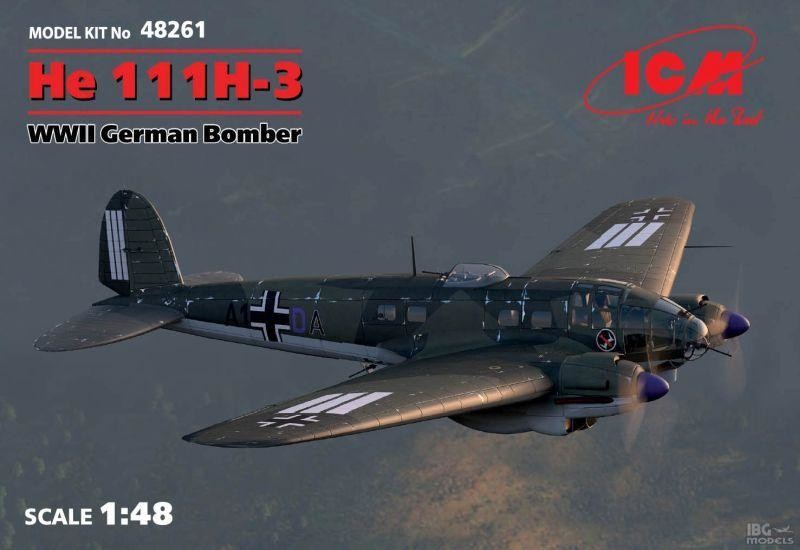 Фото - Збірна модель Niemiecki bombowiec Heinkel He111 H-3 48261
