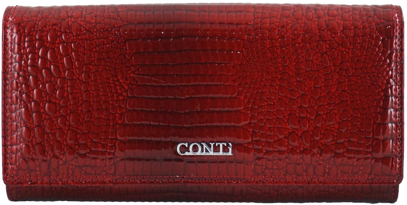 Conti Klasyczny skórzany portfel damski CROCO - Czerwony 5288-A-13