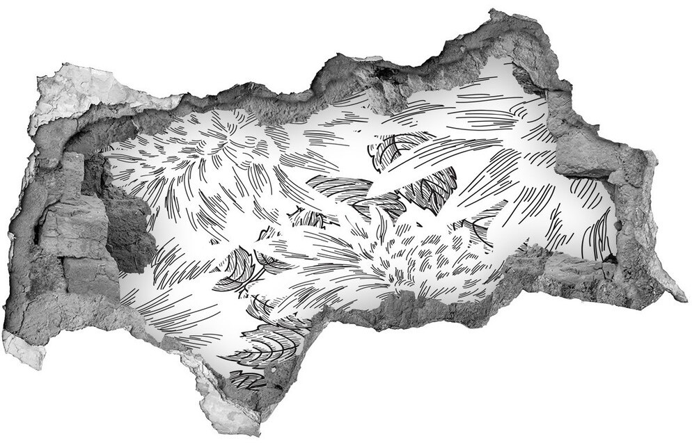 Wallmuralia.pl Naklejka 3D dziura na ścianę Kwiatowy wzór